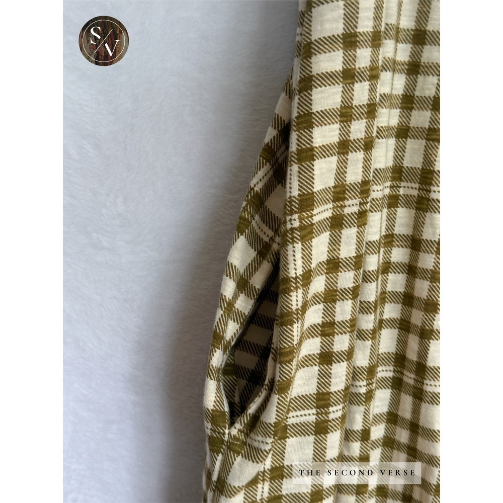 Known Supply Jumpsuit Women 2XL Olive Caden Plaid Organic Cotton Overalls - Picture 8 of 11